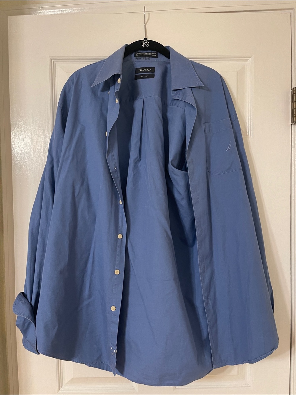 Nautica Men's Light Blue Long-Sleeve Button-Up Shirt
